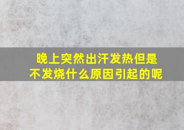 晚上突然出汗发热但是不发烧什么原因引起的呢