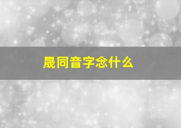 晟同音字念什么