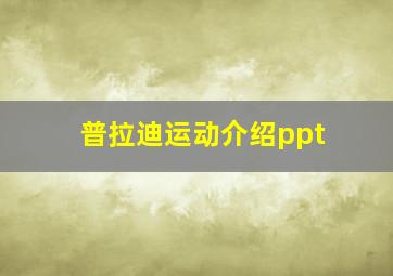 普拉迪运动介绍ppt