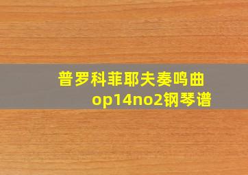 普罗科菲耶夫奏鸣曲op14no2钢琴谱