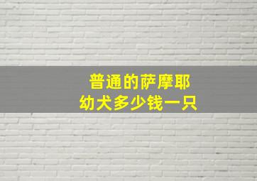 普通的萨摩耶幼犬多少钱一只