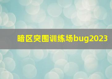 暗区突围训练场bug2023