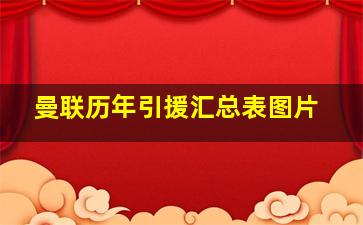 曼联历年引援汇总表图片