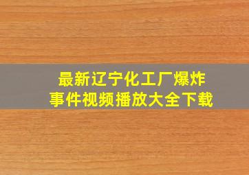 最新辽宁化工厂爆炸事件视频播放大全下载