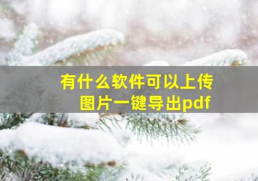 有什么软件可以上传图片一键导出pdf