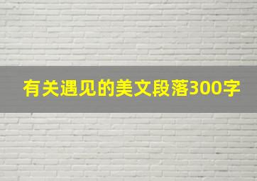 有关遇见的美文段落300字