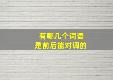 有哪几个词语是前后能对调的