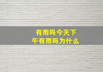 有雨吗今天下午有雨吗为什么