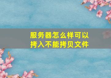 服务器怎么样可以拷入不能拷贝文件