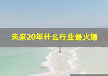 未来20年什么行业最火爆