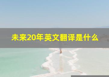 未来20年英文翻译是什么