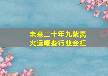 未来二十年九紫离火运哪些行业会红