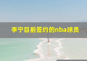 李宁目前签约的nba球员