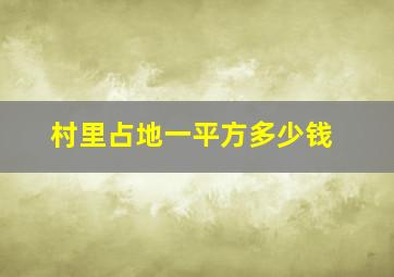 村里占地一平方多少钱