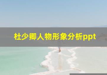 杜少卿人物形象分析ppt