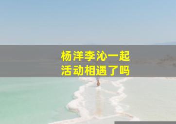 杨洋李沁一起活动相遇了吗