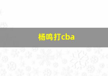 杨鸣打cba