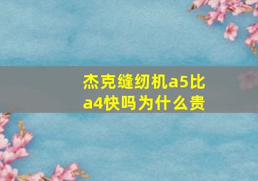 杰克缝纫机a5比a4快吗为什么贵