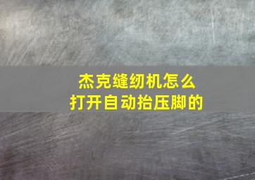 杰克缝纫机怎么打开自动抬压脚的