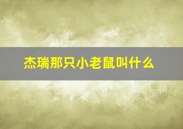 杰瑞那只小老鼠叫什么