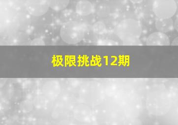 极限挑战12期