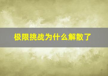 极限挑战为什么解散了