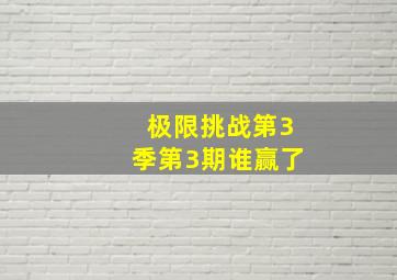 极限挑战第3季第3期谁赢了