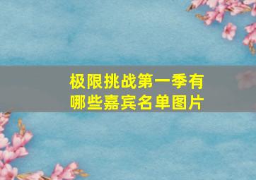 极限挑战第一季有哪些嘉宾名单图片