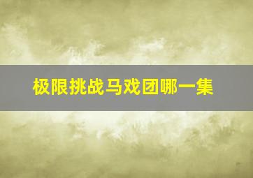 极限挑战马戏团哪一集