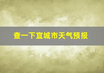 查一下宜城市天气预报