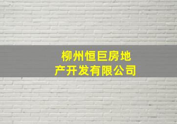 柳州恒巨房地产开发有限公司