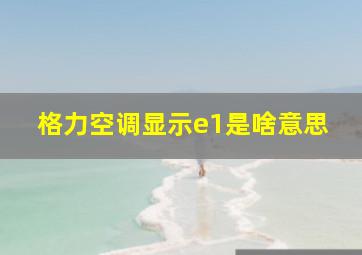 格力空调显示e1是啥意思