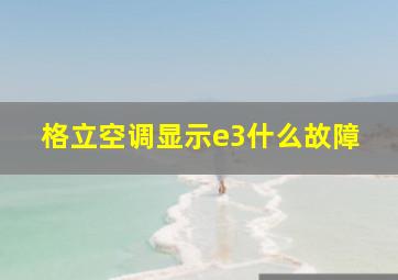 格立空调显示e3什么故障