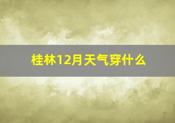 桂林12月天气穿什么