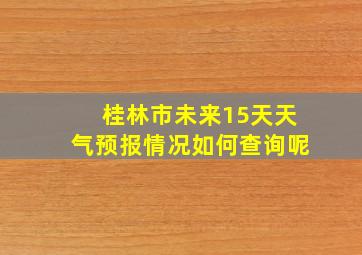 桂林市未来15天天气预报情况如何查询呢