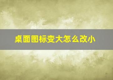 桌面图标变大怎么改小