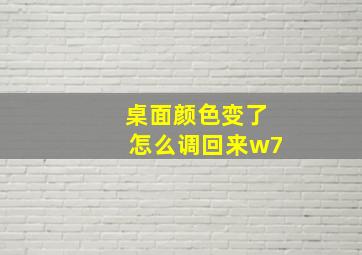 桌面颜色变了怎么调回来w7