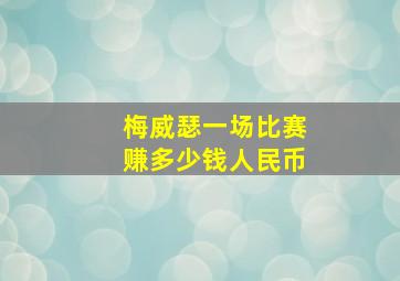 梅威瑟一场比赛赚多少钱人民币