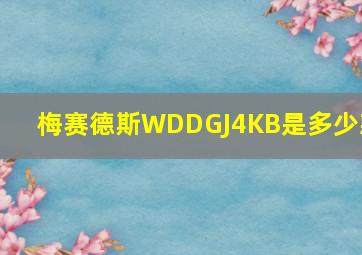 梅赛德斯WDDGJ4KB是多少款