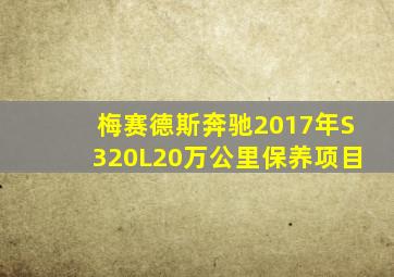 梅赛德斯奔驰2017年S320L20万公里保养项目