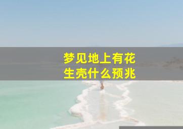 梦见地上有花生壳什么预兆