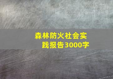 森林防火社会实践报告3000字