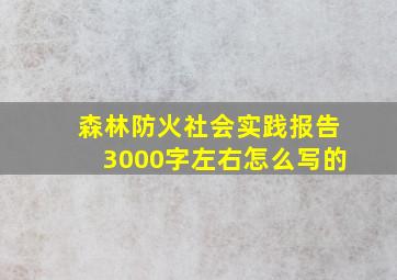 森林防火社会实践报告3000字左右怎么写的