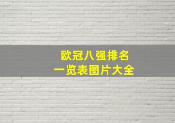 欧冠八强排名一览表图片大全