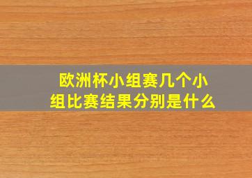 欧洲杯小组赛几个小组比赛结果分别是什么