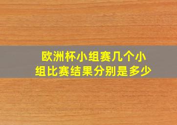 欧洲杯小组赛几个小组比赛结果分别是多少