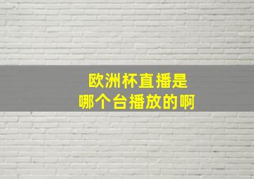 欧洲杯直播是哪个台播放的啊