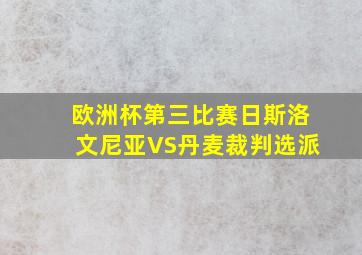 欧洲杯第三比赛日斯洛文尼亚VS丹麦裁判选派