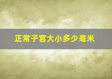 正常子宫大小多少毫米