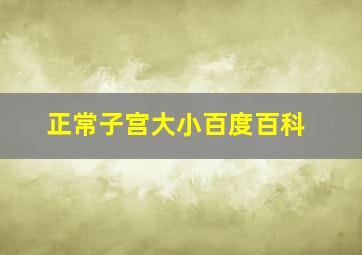 正常子宫大小百度百科